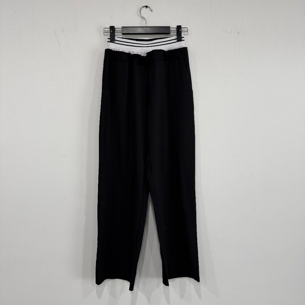 New Black wide-leg trousers, Size S